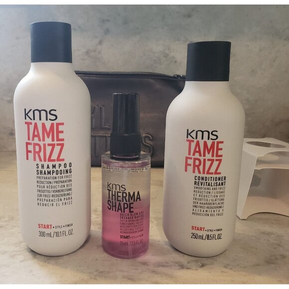 Kms Tame Frizz Shampoo 10.1 Oz/Conditioner 8.5 Oz + Quick Blow Dry Spray 2.5 Oz - Picture 2 of 3